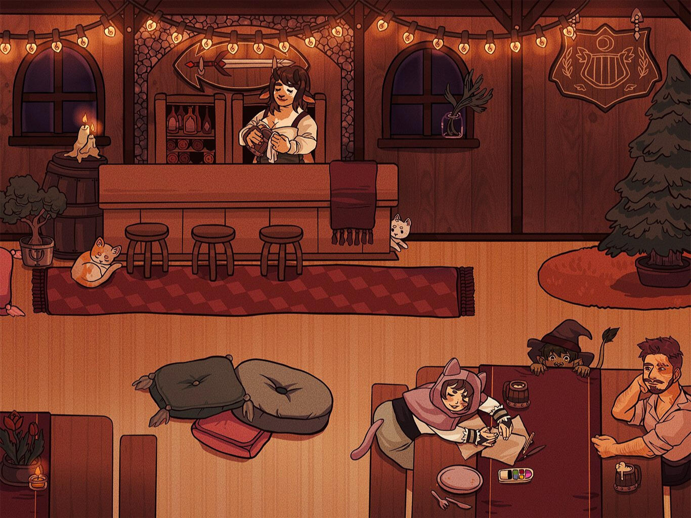 The Sleeping Satyr Inn. Procreate. 2022.