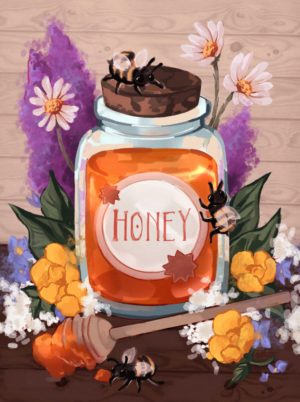 Honey Jar. Procreate. 2023.