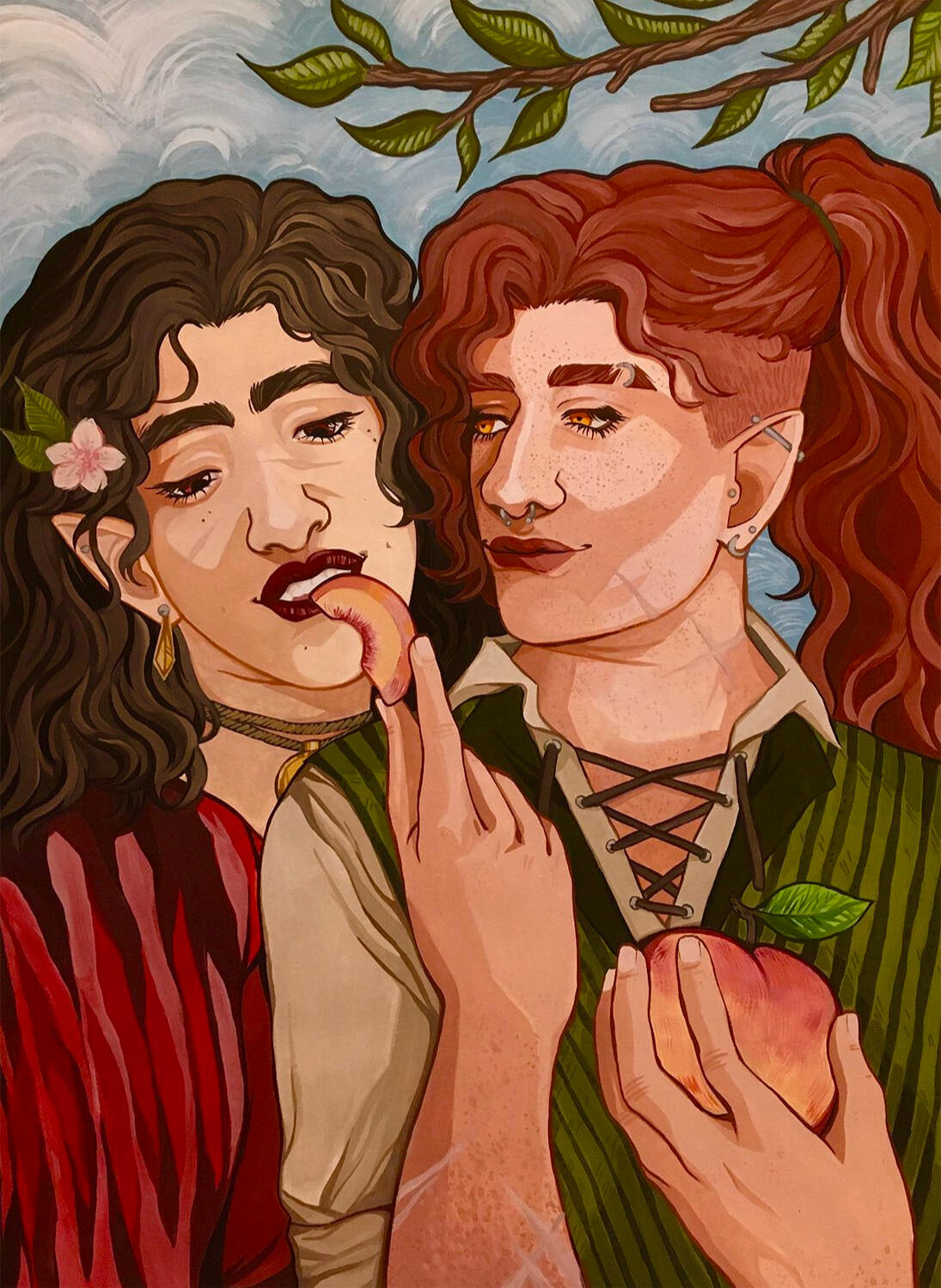 A Peach Between Lovers. Gouache. 18x24in. 2021.
