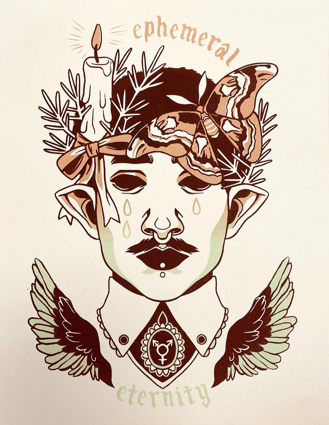 Ephemeral Eternity. Screen-print. 8x10in. 2022.