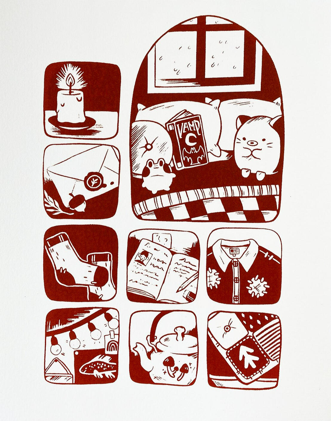 Overlooked. Screen-print. 8x10in. 2022.