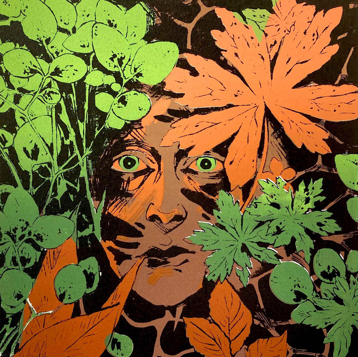 Searching for Myself. Screen-print. 8x8in. 2023.