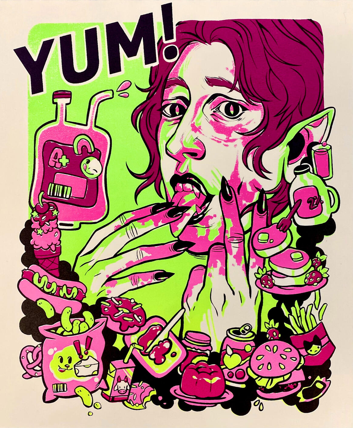 Yum!. Screen-print. 8x10in. 2023.