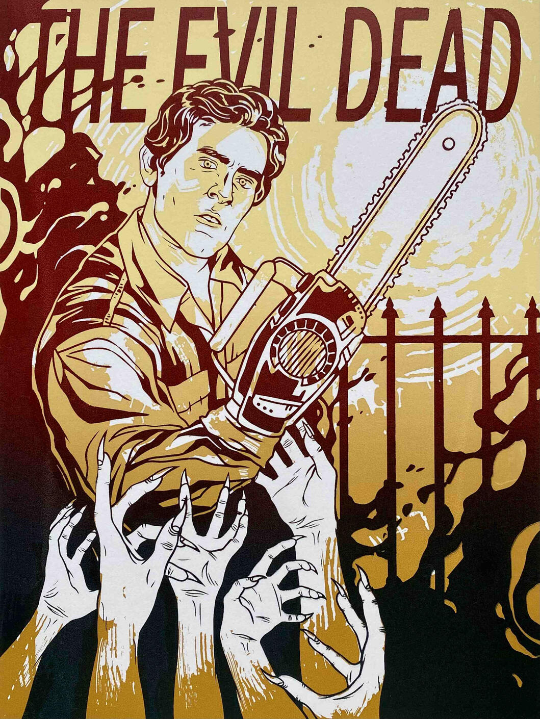 The Evil Dead- For Jade. Screen-print. 12x9in. 2023.