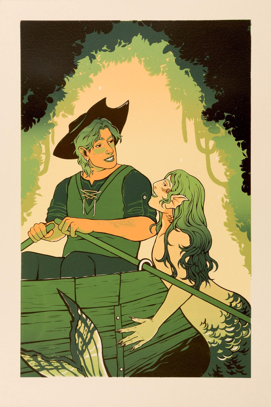 Lovers Lagoon. Screen-print. 13x19in.