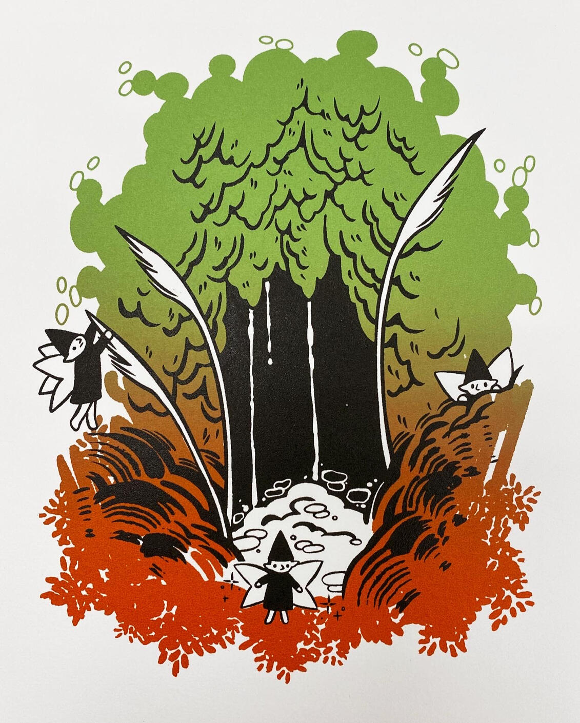 Faerie Sanctuary. Screen-print. 8x10. 2023.